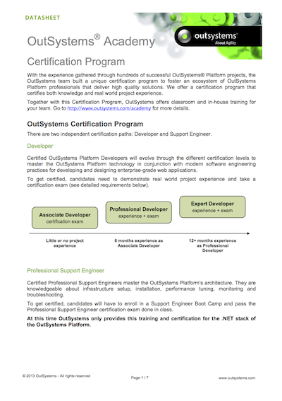 OutSystems certification program